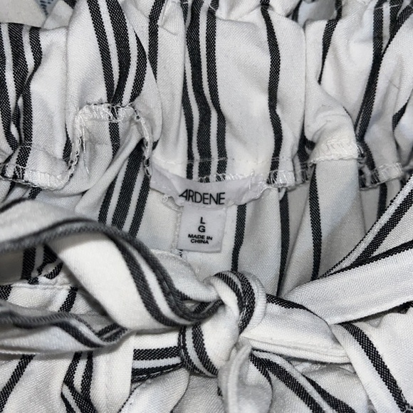 B&W Ardene Belted Striped Pants (Tie Waist) - Picture 4 of 4